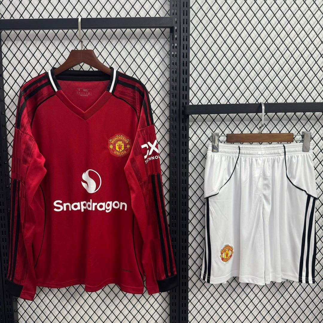 Ensemble 25/26 Manchester United Domicile Adult  Manches Longues