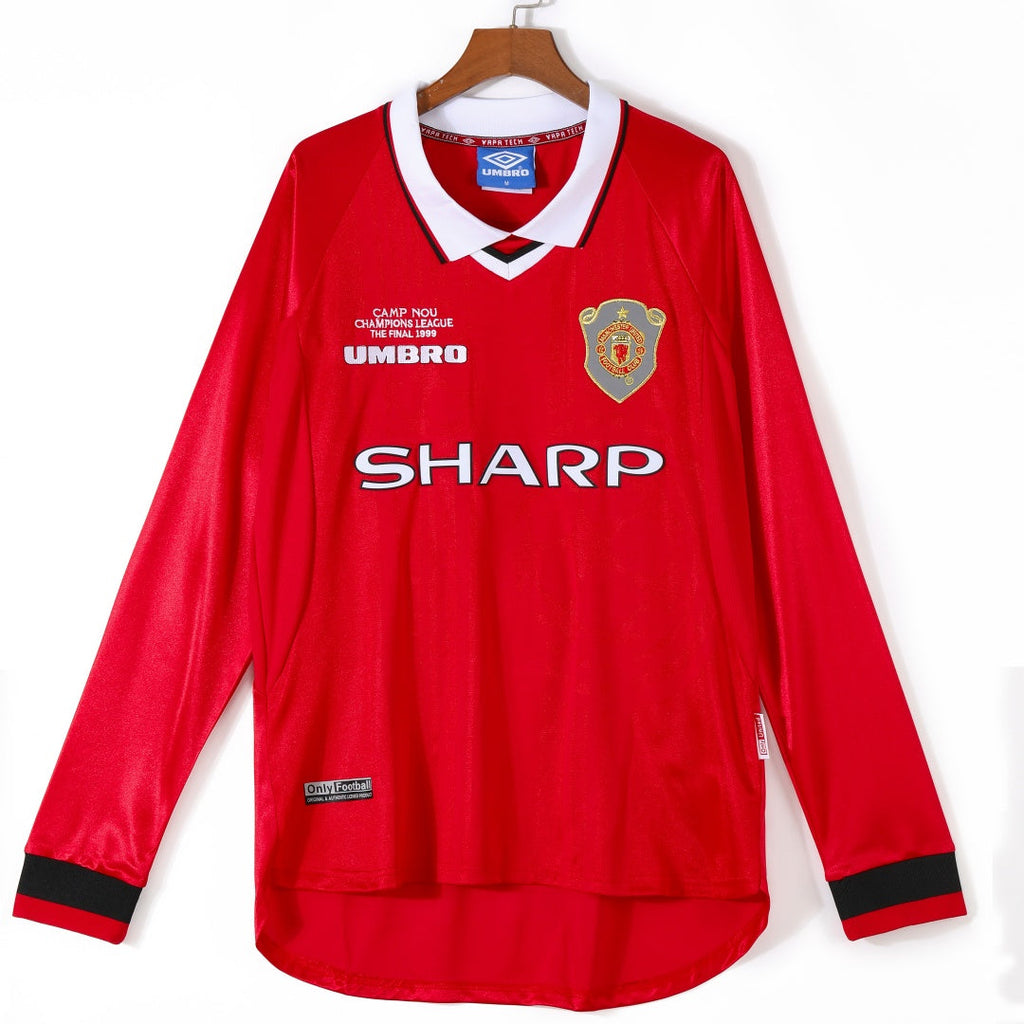 1999-2000 Manchester United Domicile maillot Retro Manches Longues