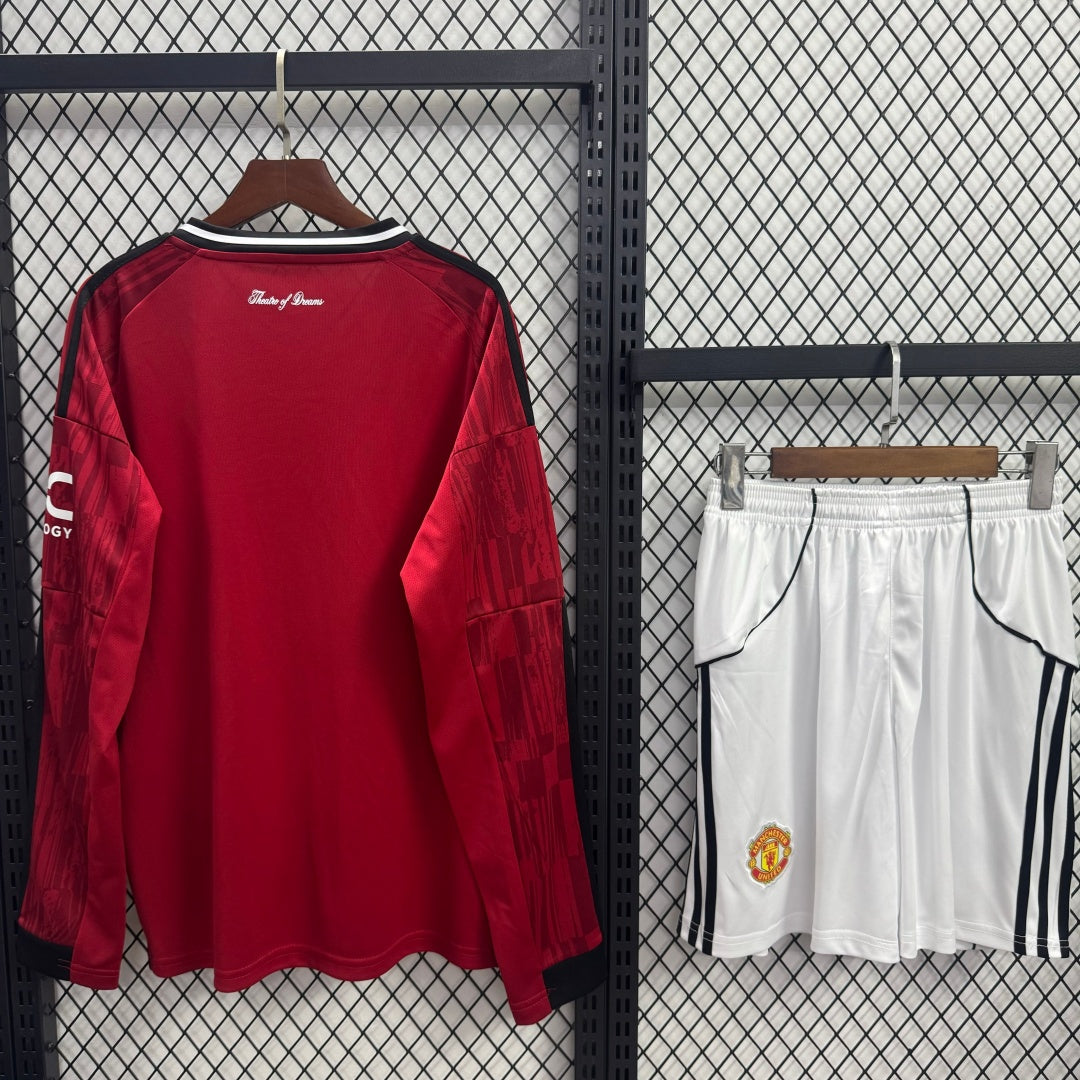 Ensemble 25/26 Manchester United Domicile Adult  Manches Longues