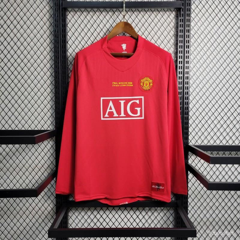 Maillot 07/08 Manchester United Manches Longues Domicile Rétro
