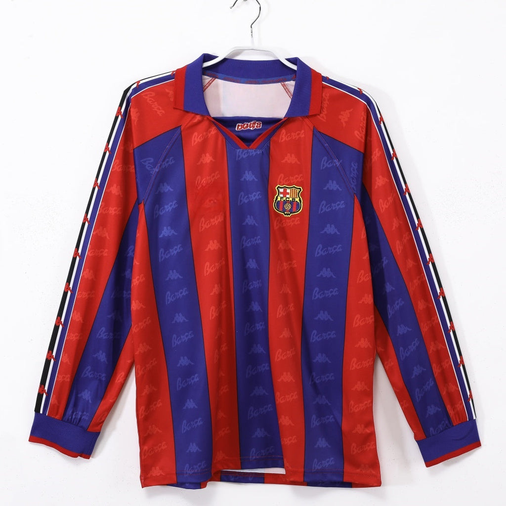1995-1997 Maillot Barcelone Domicile Rétro  Manches Longues