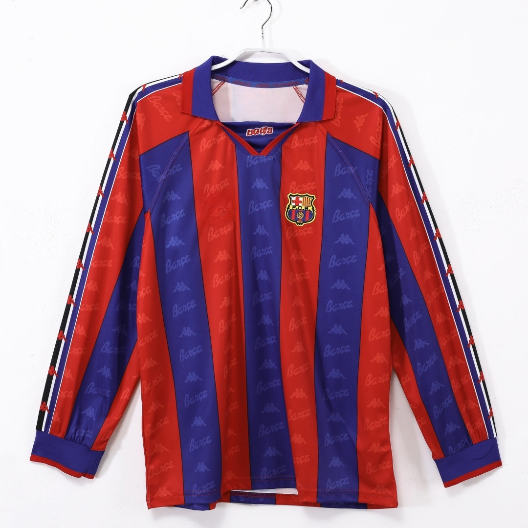 1995-1997 Maillot Barcelone Domicile Rétro  Manches Longues