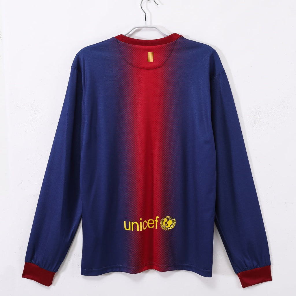 2012-2013 Maillot Barcelone Domicile Rétro  Manches Longues