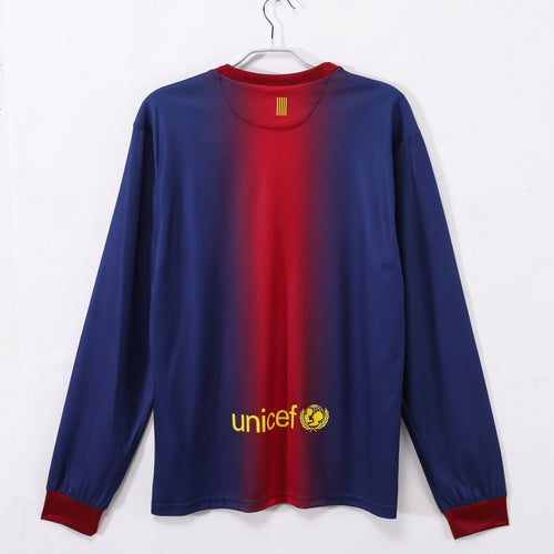 2012-2013 Maillot Barcelone Domicile Rétro  Manches Longues
