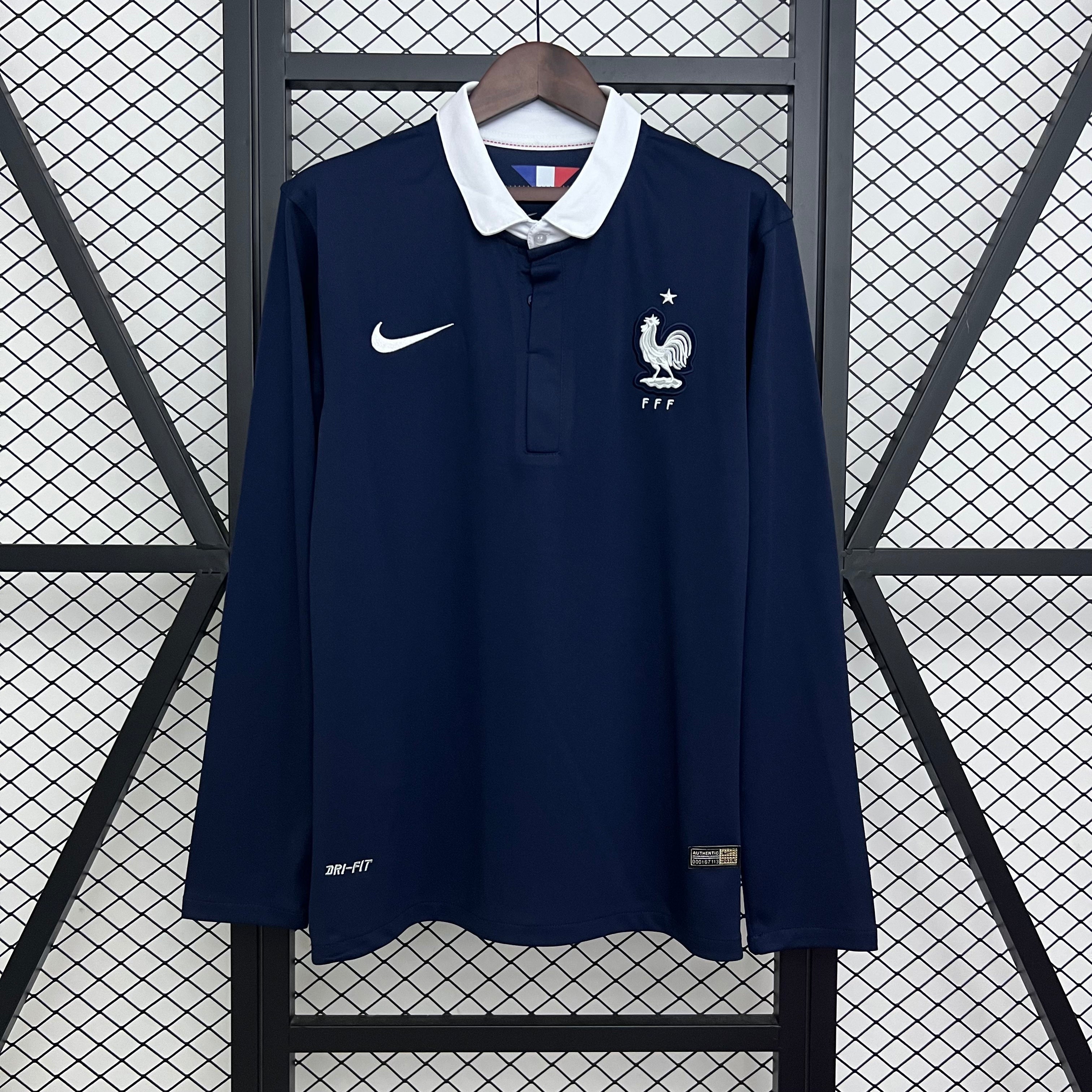 Maillot 2014 France Domicile Retro Manches Longues