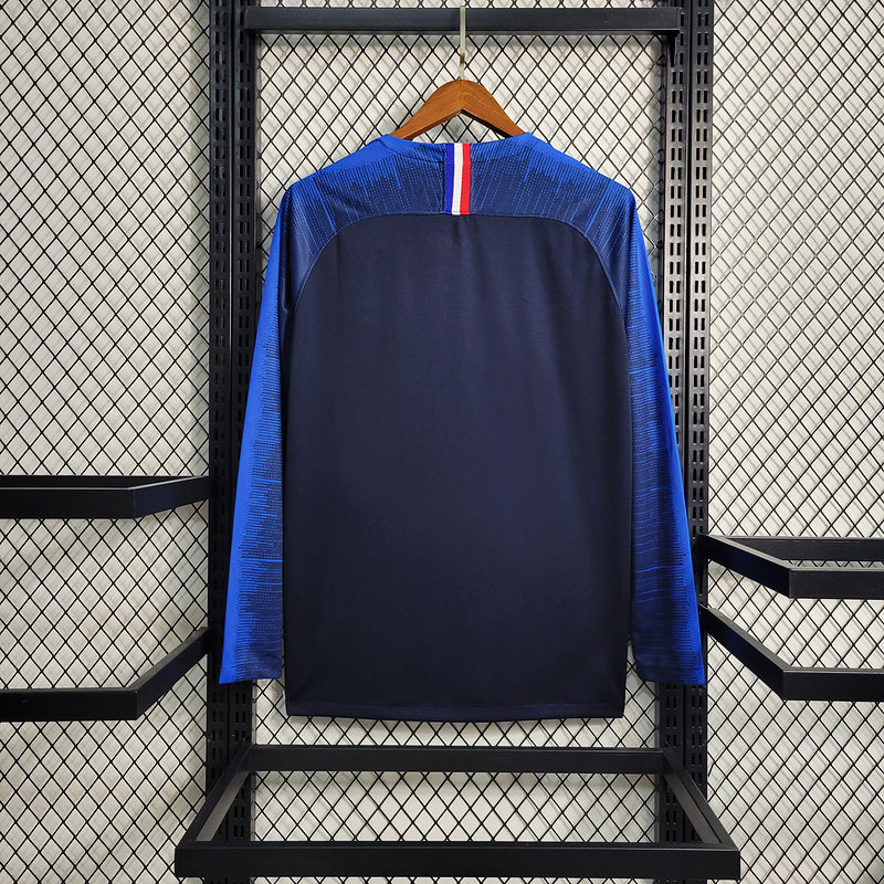 Maillot 2018 France Domicile Retro Manches Longues