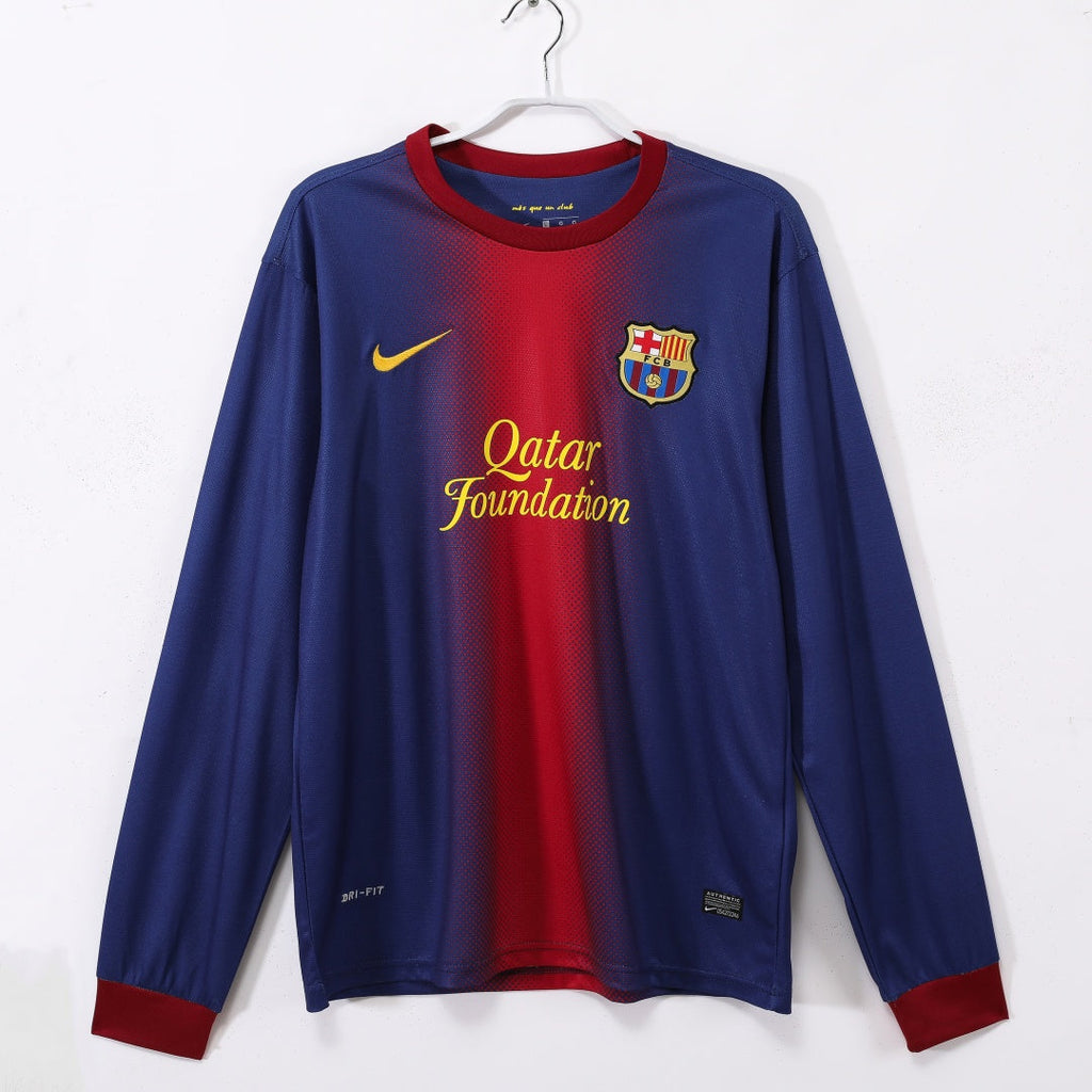 2012-2013 Maillot Barcelone Domicile Rétro  Manches Longues